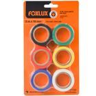 Kit com 6 fitas isolantes 5 m x 19 mm coloridas - 10.19 - Foxlux