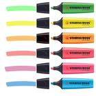 Kit com 6 Marca Texto Stabilo Boss - Cores Neon