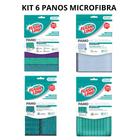 Kit Com 6 Panos Microfibra Flashlimp Banheiro Móveis Vidros