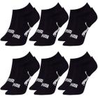 Kit com 6 Pares de Meias Adulto Puma Modelo Sapatilha Calcanhar Verdadeiro Lisa Básica Esportiva