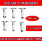 Kit com 6 pés inox quadrados 10cm/15cm de comprimento + parafusos para armários/móveis em geral