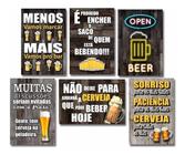 Kit Com 6 Placas Decorativas Em Mdf - Frases Boteco Bebidas - R+ adesivos