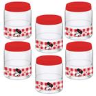 Kit com 6 potes organizador Paris Mickey 1,25L