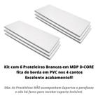 Kit Com 6 Prateleiras (sem Suportes) Em Mdp Cor Branca 20x60