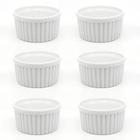 Kit com 6 Ramekin Canelado Porcelana 135 ml Pequeno