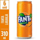 Kit com 6 Refrigerante Fanta Lata 310 ml. Embalagem com 6 Unidades - z_EMPÓRIO VEREDAS