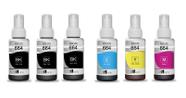 Kit com 6 Tinta 70ml L110 L455 T664120 L1300 L455 bk c m y - InkTank