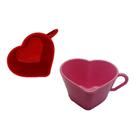 Kit com 6 xicaras em forma de coração 100ml rosa ou vermelha