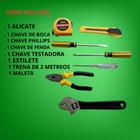 Kit Com 7 Peças Alicate Chave De Ajuste Chave Phillips Chave Fenda E Testador 1 Estilete BOM3901