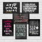 Kit Com 7 Placas Em Mdf - Frases Motivacionais - R+ Adesivos