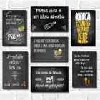 Kit Com 7 Placas - Mdf - 30X20Cm - Frases De Boteco Cerveja