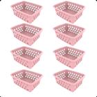 Kit com 8 Cesto Organizador Multiuso Retangular P