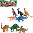 Kit Com 8 Dinossauro de Brinquedo Miniatura Em Borracha