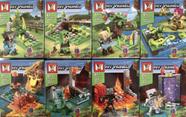 Kit com 8 Lego Minecraft - Com 361 peças - Incluso personagens e cenários exclusivos - MG338