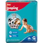 Kit com 8 pacotes de fralda looping looney tunes jumbinho - tamanho g 