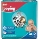 Kit com 8 pacotes de fralda looping looney tunes jumbinho - tamanho p