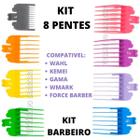 Kit Com 8 Pentes Para Máquina De Cortar Cabelo Magic Clip!!!