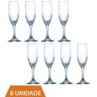 Kit Com 8 Taças De Vidro RIOJA CHAMPAGNE 180ml Cristal Luxo