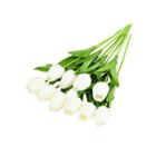 Kit Com 9 Flores de Tulipas Brancas Artificiais