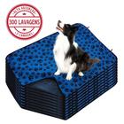 Kit com 9 Tapetinhos Alta Absorção para Pets 100x70 Patinha Azul - 300 Lavagens Ecológico