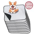 Kit com 9 Tapetinhos Alta Absorção para Pets 70x50 Tradicional 200 Lavagens Pee Dog