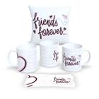 Kit Com Almofada 30x30cm e Caneca de Porcelana Coleção Amizades - Estampa Sublimada