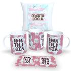 Kit Com Almofada 30x30cm e Caneca de Porcelana Profissões 2 - Estampa Sublimada