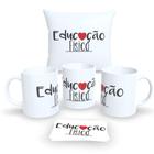 Kit Com Almofada 30x30cm e Caneca de Porcelana Profissões 2 - Estampa Sublimada