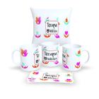 Kit Com Almofada 30x30cm e Caneca de Porcelana Profissões 3 - Estampa Sublimada