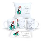 Kit Com Almofada 30x30cm e Caneca de Porcelana Signos Escorpião - Estampa Sublimada