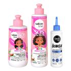 Kit com Ativador e Creme Para Pentear SOS Cachos Kids + Tônico Fortalecedor Salon Line