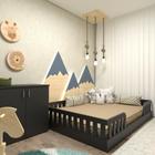 Kit com Cama Casal e Armário Baixo Montessoriano Yescasa Preto