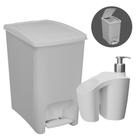 Kit Com Dispenser 500ml E Lixeira De Cozinha 10l Astra