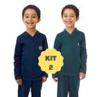 Kit Com Dois Pijamas De Frio Masculino Infantil Inverno