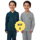 Kit Com Dois Pijamas De Frio Masculino Infantil Inverno