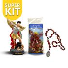 Kit Com Imagem São Miguel Arcanjo Resina E Terço Quaresma