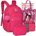 Kit com Mochila Lancheira Estojo RB Rebecca Bonbon Escolar Feminina