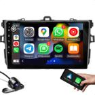 Kit Com multimidia 2GB com WIFI Carplay GPS Bluetooth + moldura 2 Din De 9 polegadas compatível com COROLLA + camera de ré