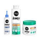 Kit com Tônico Fortalecedor + Condicionador Antiqueda + Máscara de Hidratação SOS Bomba Salon Line