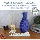 Kit com Vaso Decorativo + Difusor de Vareta + Palavra NAMASTÊ - Decoração de interiores, sala, quarto, banheiros, arranj