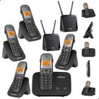 Kit Combo Mini Central PABX Telefone Sem Fio TS 5150 com 4 Ramal Intelbras Com Entrada Para 2 Chips 4g Celular Dual Sim Chip