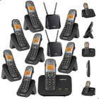 Kit Combo Mini Central PABX Telefone Sem Fio TS 5150 com 7 Ramal Intelbras Com Entrada Para 2 Chips 4g Celular Dual Sim Chip