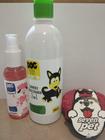 Kit/Combo Pet Shampoo e condicionador 500ml+Colônia fêmea 120ml+brinquedo Pet pneu borracha-3 itens