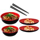 Kit Comida Japonesa 1 Tigela 450ml, 1 Tigela 850ml, 2 Pratos 20cm, 2 Par de Hashi