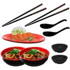 Kit Comida Japonesa com Prato, Tigelas, Hashi, Colheres e Molheiras