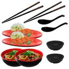 Kit Comida Japonesa com Pratos, Tigelas, Hashi, Colheres e Molheiras