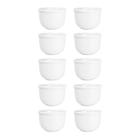 Kit Completo 10 Tigelas Brancas Hotel em Porcelana para Sopa
