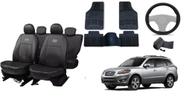 Kit Completo: Capa de Couro Sanata Fe 00-12 + Capa de Volante + Tapetes