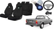 Kit Completo: Capas de Bancos Saveiro 1982-1997 + Capa de Volante + Chaveiro VW