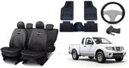 Kit Completo de Acessórios para Nissan Frontier 2000-2010: Capa de Couro + Tapetes + Capa de Volante